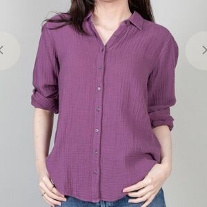 Xirena lightweight gauzy long sleeve button down Purple Size Xs